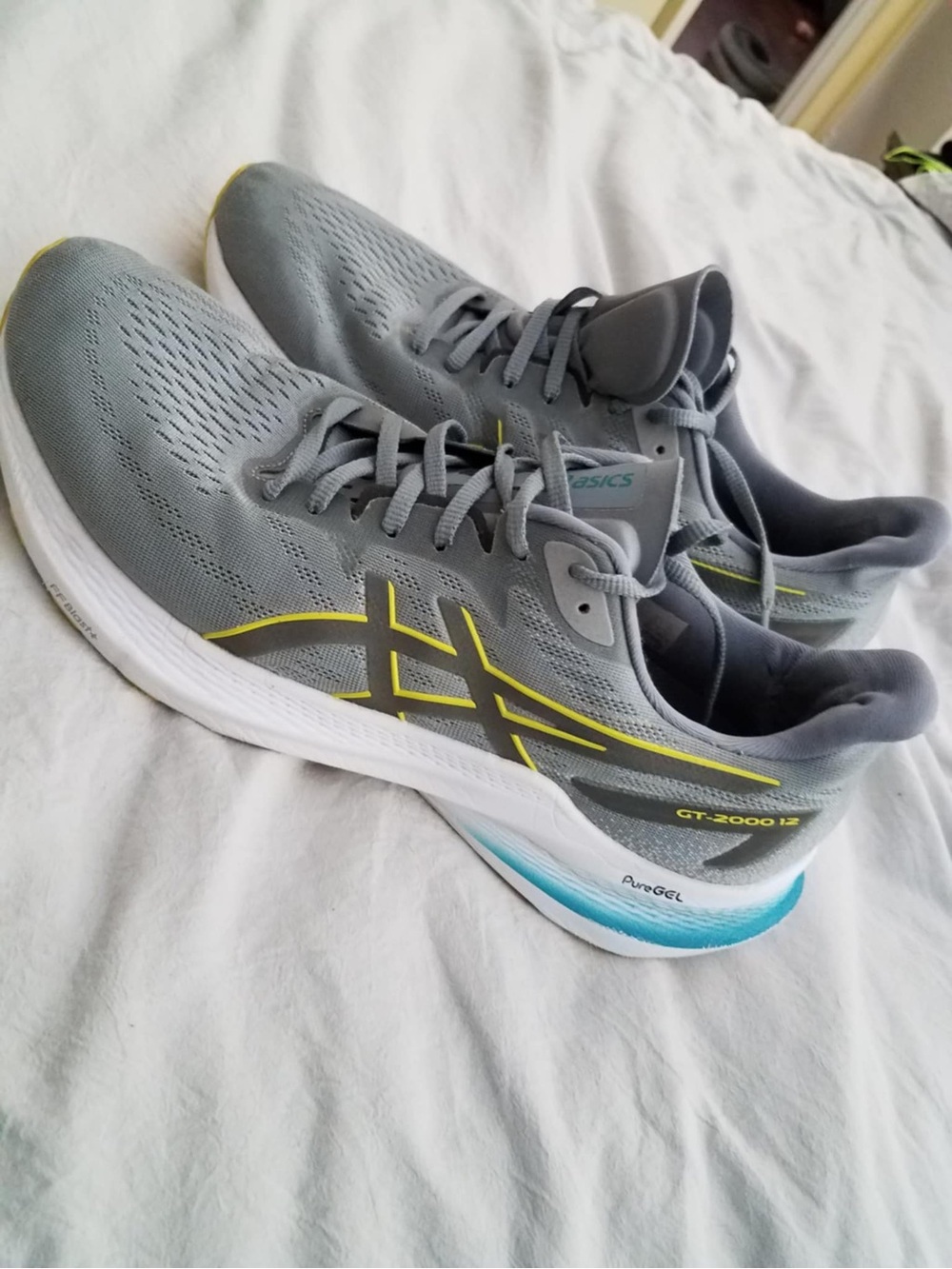 Asics GT-2000 12 Gray Teal Running Athletic Sneakers Mens Size 11